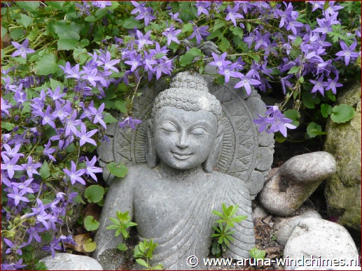 mooie stenen boeddha in tuin